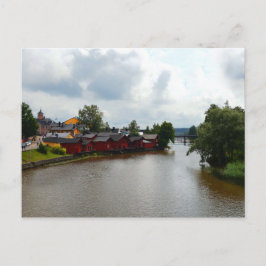 Red Storehouses in Porvoo, Finnland Postkarte