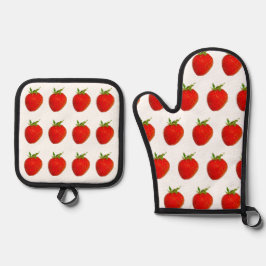 Red Strawberries 4Ann Ofenhandschuh & Topflappen-Set