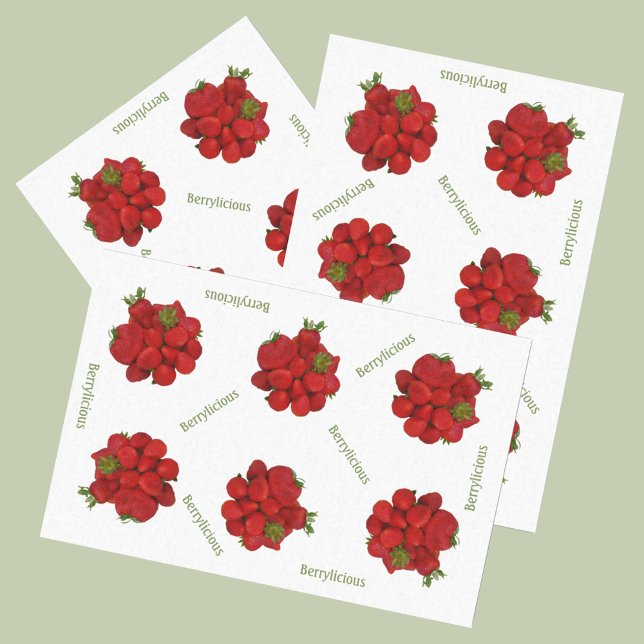 Red Strawberries Berrylicious Seidenpapier (Von Creator hochgeladen)