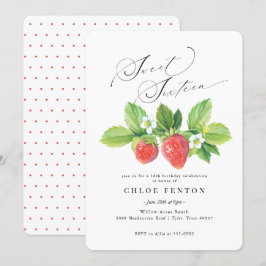 Red Strawberry 16 . Geburtstag Einladung zum Gebur