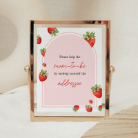 Red Strawberry Baby Shower Envelope Station
