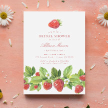 Red Strawberry Berry Bridal Dusche Einladung