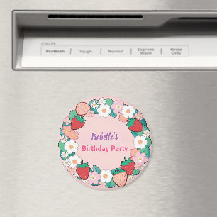 Red Strawberry berry Daisy Birthday Party für sie Magnet