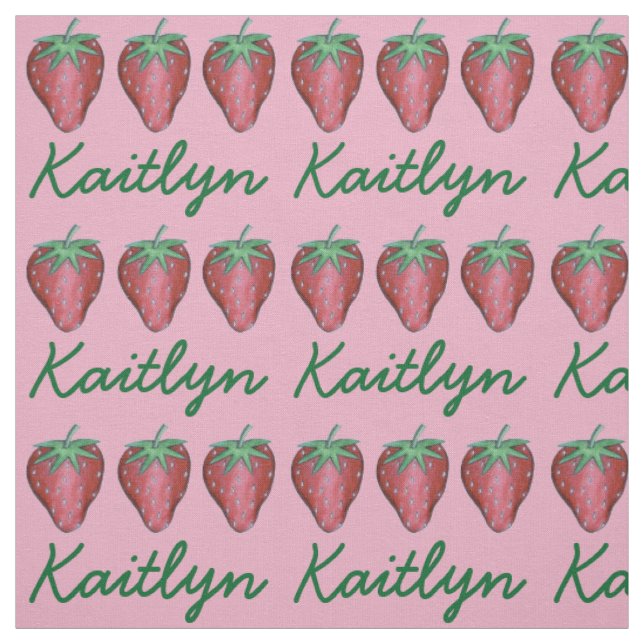 Red Strawberry Berry Summer Berries Frucht Print Stoff (Muster)