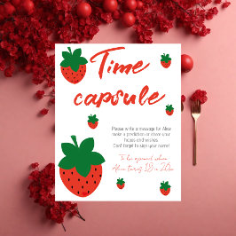 Red Strawberry Birthday Time Kapsel Poster