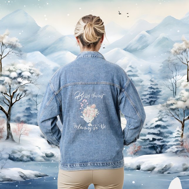 Red Strawberry Blue Berry Sweet Baby Dusche Jeansjacke (Red Strawberry Blue Berry Sweet Baby Shower Denim Jacket)