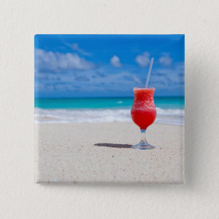 Red Strawberry Drink am Sandy Beach Button