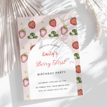 Red Strawberry Girl 1. Geburtstag Party