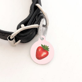 Red Strawberry Illustration auf Pink und Pet's Inf Haustiermarke