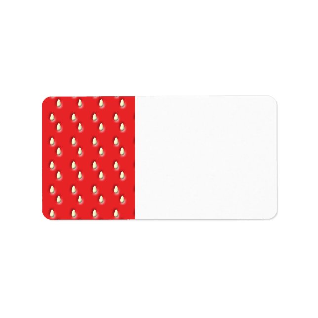 Red Strawberry Pattern. Adressaufkleber (Vorne)