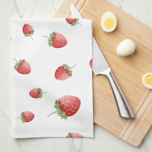 Red Strawberry Pattern Geschirrtuch (Viertel Falte)