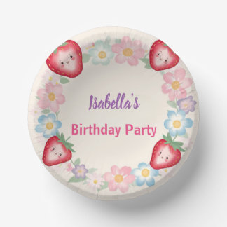 Red Strawberry pink Daisy Birthday Party für sie Pappteller