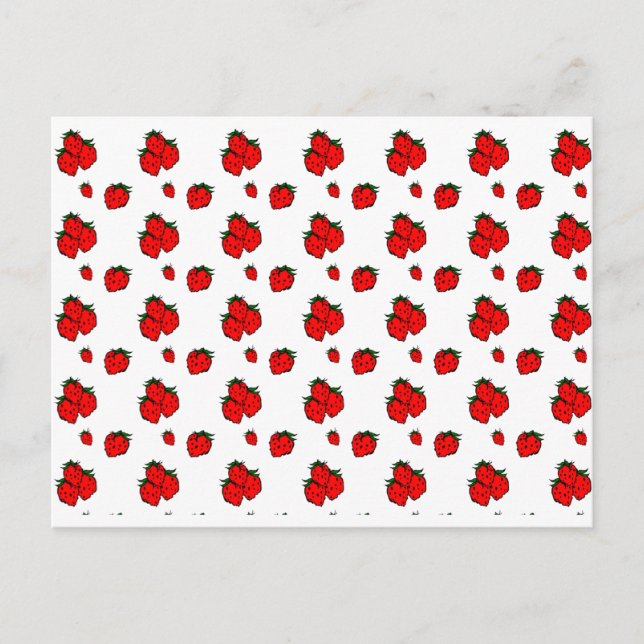 Red Strawberry Recipe Cards Postkarte (Vorderseite)