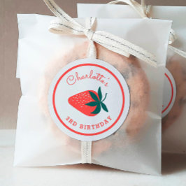 Red Strawberry Round Gevor Sticker