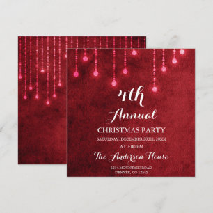 Red String Light Invitation annuelle de Noël