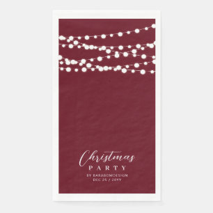 Red String Lights Elegante Weihnachtsfeier Serviette