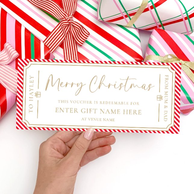 Red Strip Weihnachtsgeschenkkarte Einladung (Von Creator hochgeladen)