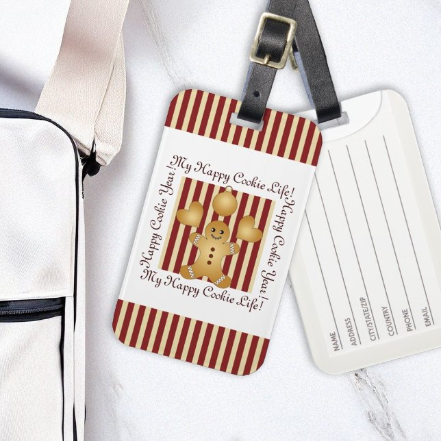 Red Strip Weihnachtskeks Lebkuchen Mann Kinder Gepäckanhänger (Von Creator hochgeladen)