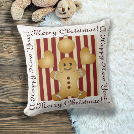 Red Strip Weihnachtskeks Niedlicher Lebkuchen Mann Kissen