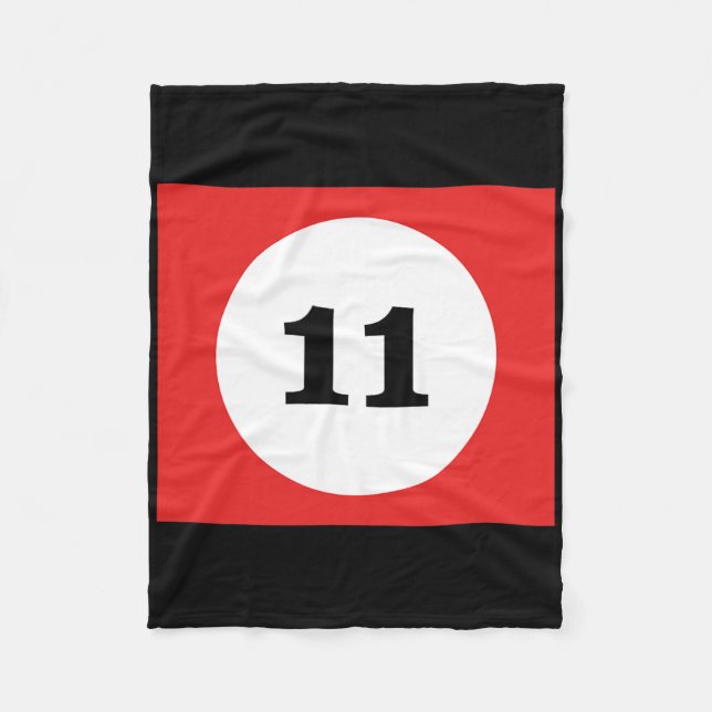 Red Stripe Billiards Pool Ball #11 Matching Group Fleecedecke (Vorderseite)