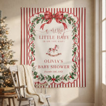 Red Stripe Frohe Weihnachten Baby Shower