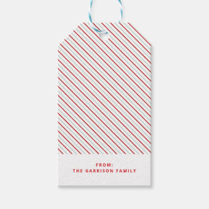 Red Stripe Frohe Weihnachten Feierliche Helle Geschenkanhänger