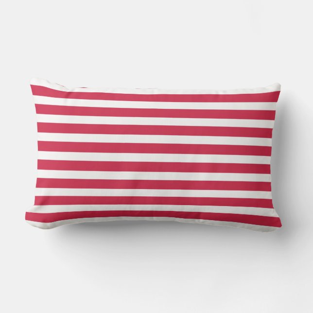 Red Stripe Nautical Throw Kissen (Vorderseite)