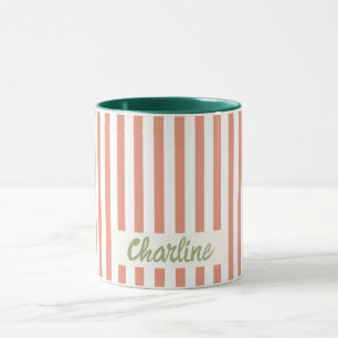 Red Striped Circus nom Customisé Mug