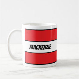 Red Stripes add your name Kaffeetasse