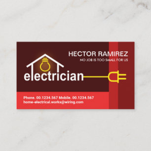 Red Stripes Electrician Bulb Wire Visitenkarte
