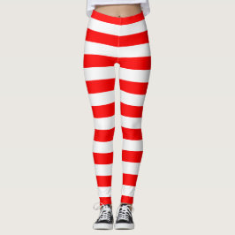 Red Stripes Leggings