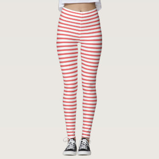 Red stripes leggings