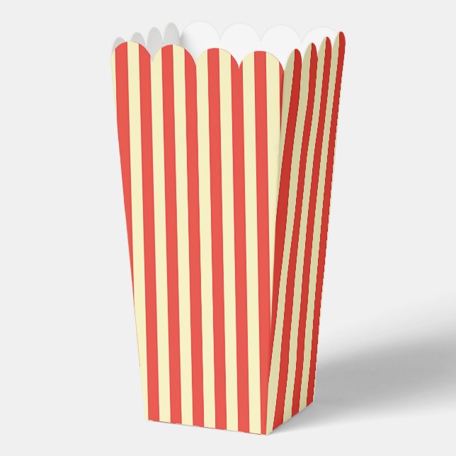 Red Stripes Popcorn Geburtstagsparty Geschenkschachtel (Rückseite)