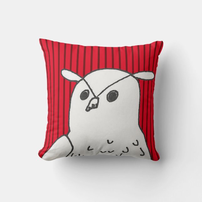 Red Stripes Woodland Tierart Niedliches Ei Kissen (Vorderseite)