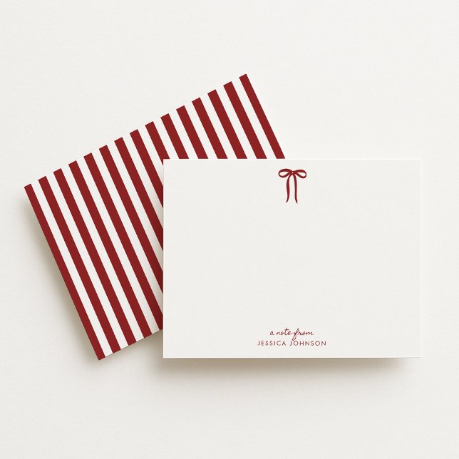 Red Strips und Bow Note Card Einladung (Von Creator hochgeladen)