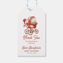 Red Stroller Weihnachtsdusche Danke Geschenkanhänger