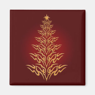 Red Stylish Christmas Tree Magnet