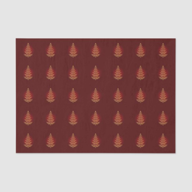 Red Stylish Christmas Tree Tissue Paper Seidenpapier (Vorderseite)