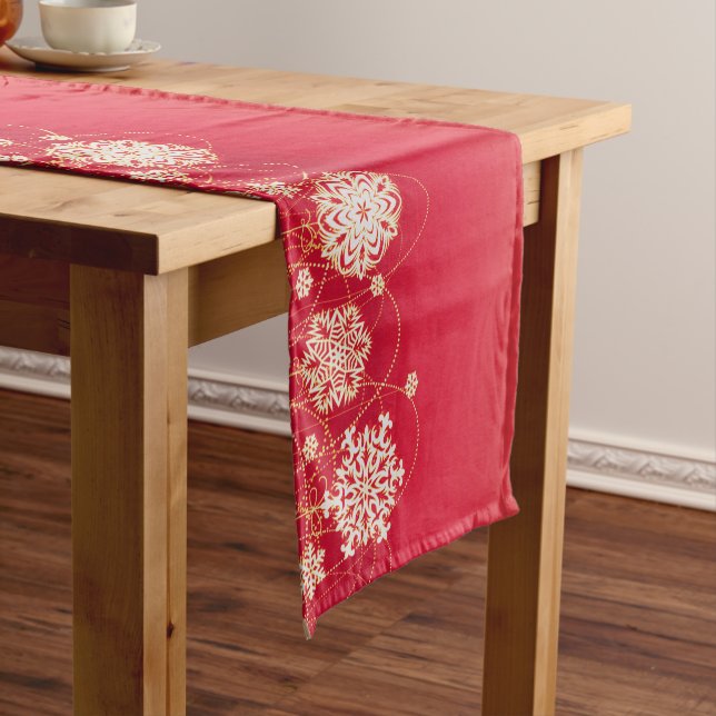 Red Stylish Frohe Weihnachten Kurzer Tischläufer (Beispiel)