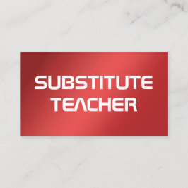 Red Substitute Teacher on Call Visitenkarte