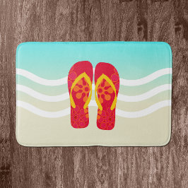 Red Summer Beach Flip Flops Badematte