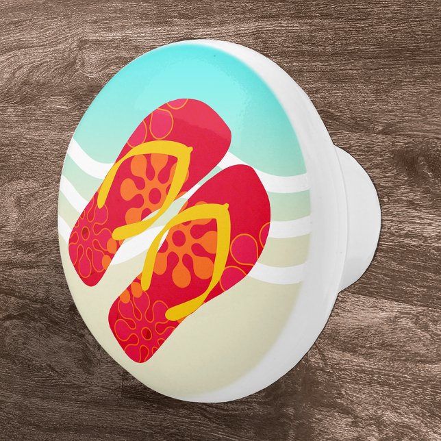 Red Summer Beach Flip Flops Door Knob Keramikknauf (Von Creator hochgeladen)