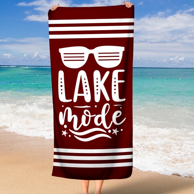 Red Summer Sonnenbrille Lake Mode Stripe Border Strandtuch (Summer Sunglasses Lake Mode Stripe Border Beach Towel)