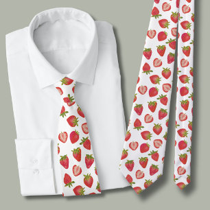 Red Summer Strawberry Pattern Neck Tie Krawatte