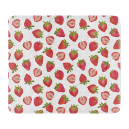 Red Summer Strawberry Pattern Schneidebrett