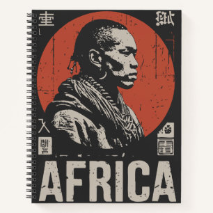 Red Sun African Portrait Kulturerbe Kunst Notizbuch