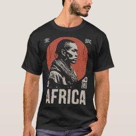 Red Sun African Portrait | Kulturerbe Kunst T-Shirt