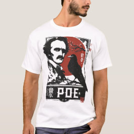 Red Sun Edgar Allan Poe | Gothic Writer Portrait T-Shirt