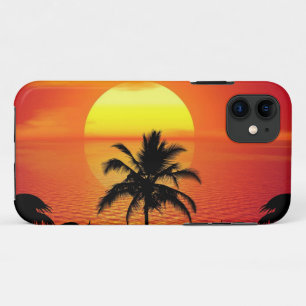 Red Sun Tropical Palm Beach Case-Mate iPhone Hülle