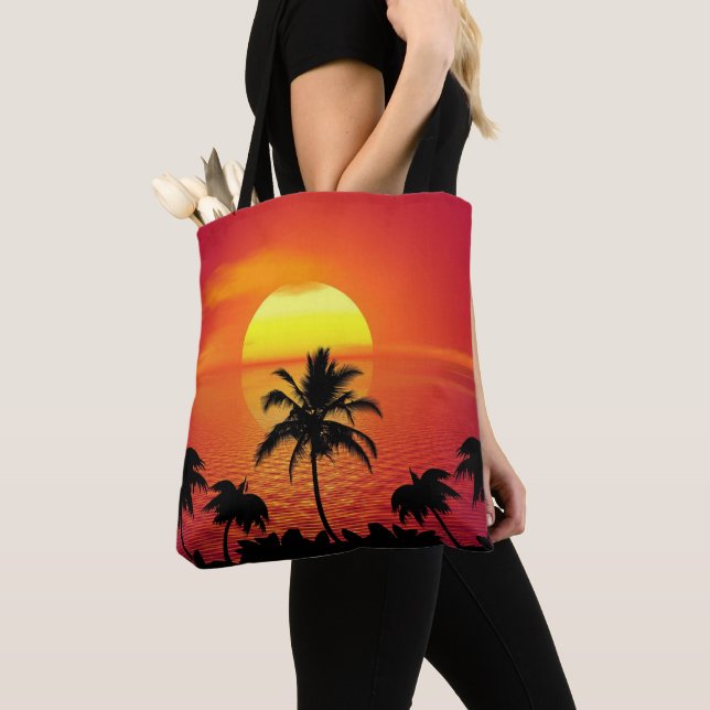 Red Sun Tropical Palm Beach Tasche (Von Nahem)